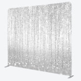Aperturee - Aperturee Silver Bokeh Glitter Party Square Tension Backdrop